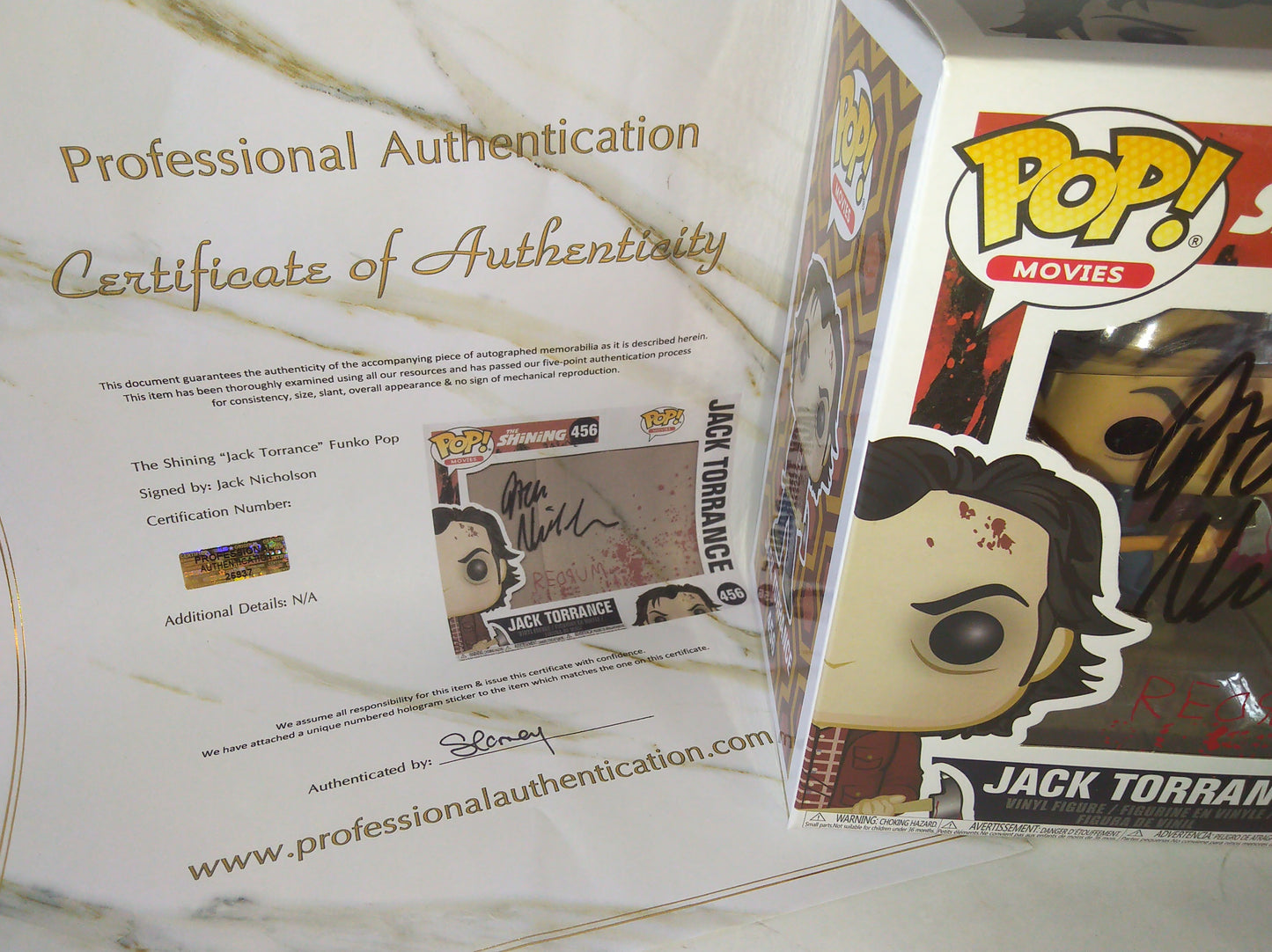 Jack Nicholson Hand Signed Autograph The Shining Funko Pop COA