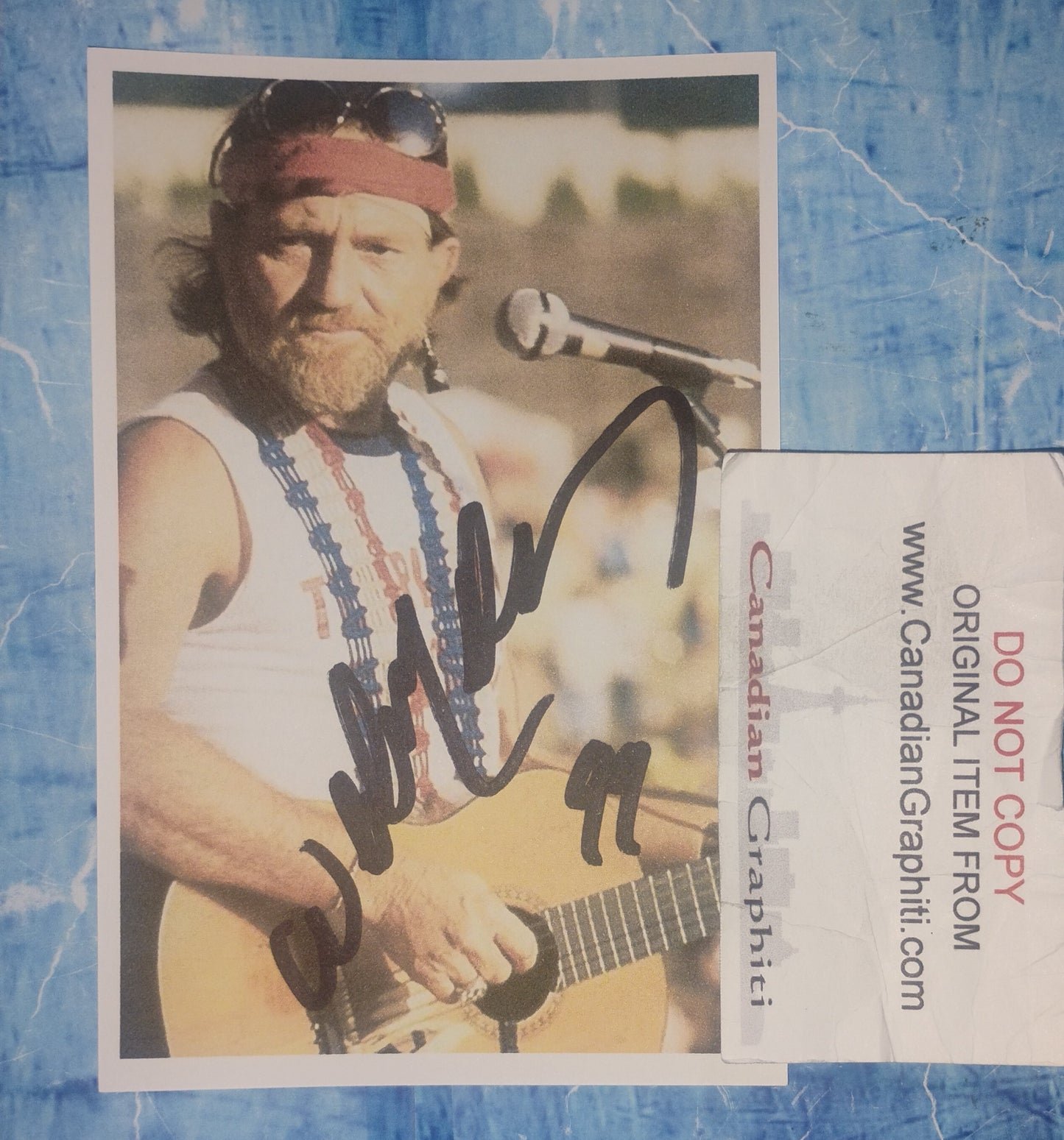 Willie Nelson Hand Signed Autograph Index Card Photo COA