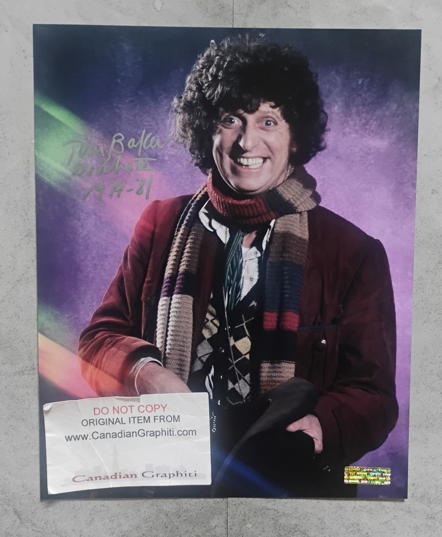 Tom Baker Hand Signed Autograph 8x10 Photo COA Doctor Who