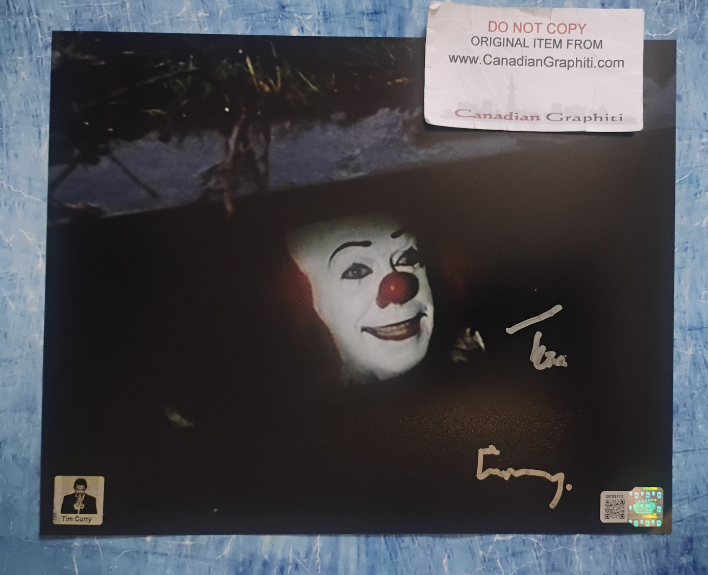 Tim Curry Hand Signed Autograph Photo COA Pennywise