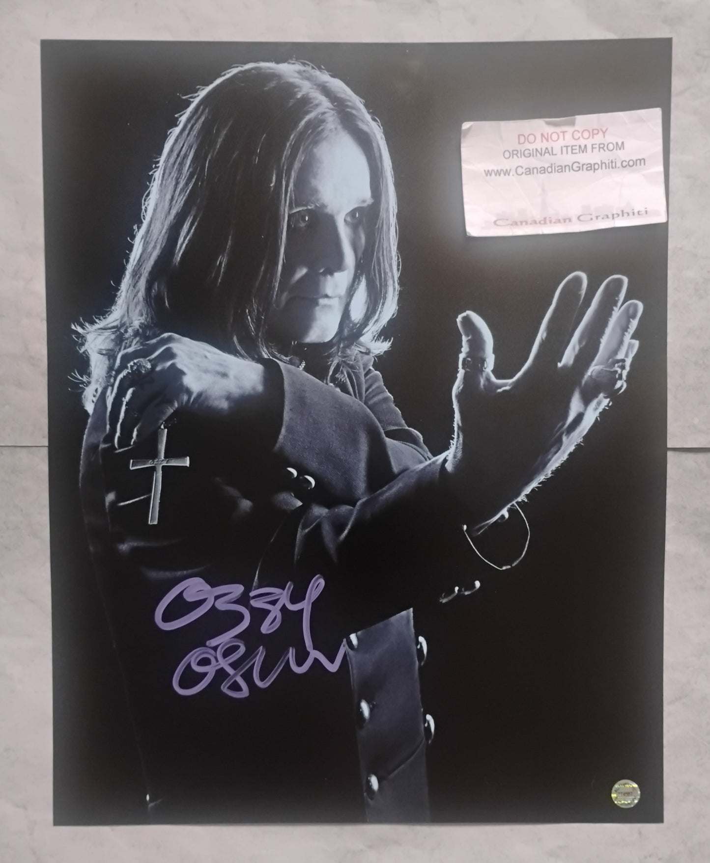 Ozzy Osbourne Hand Signed Autograph 11x14 Photo COA
