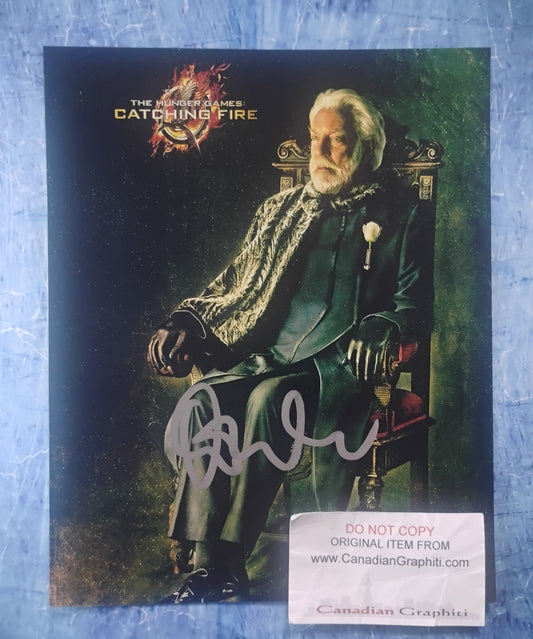 Donald Sutherland Hand Signed Autograph 8x10 Photo BAS COA Hunger Games