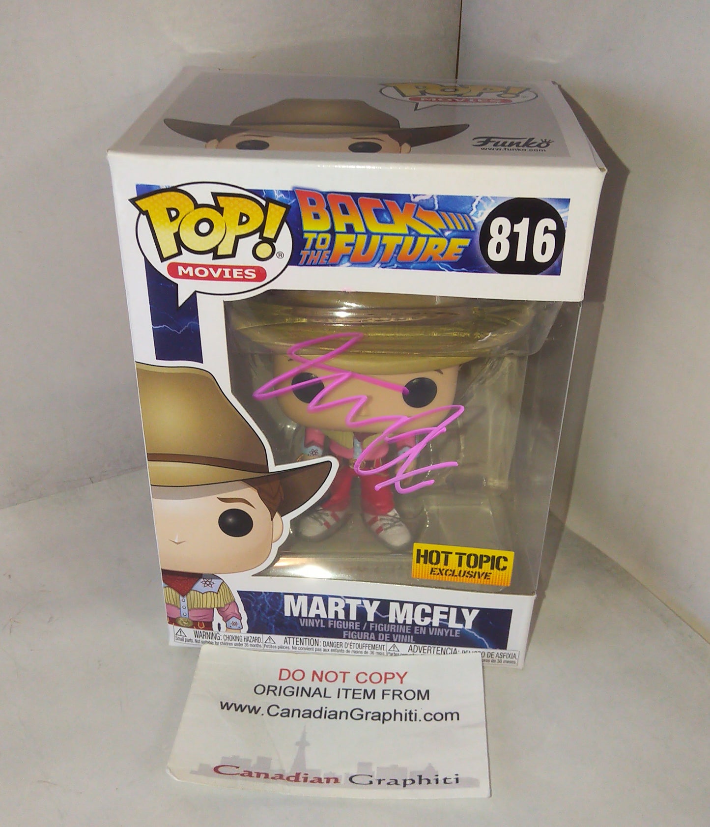 Michael J Fox Hand Signed Autograph Marty McFly Funko Pop COA Back To The Future