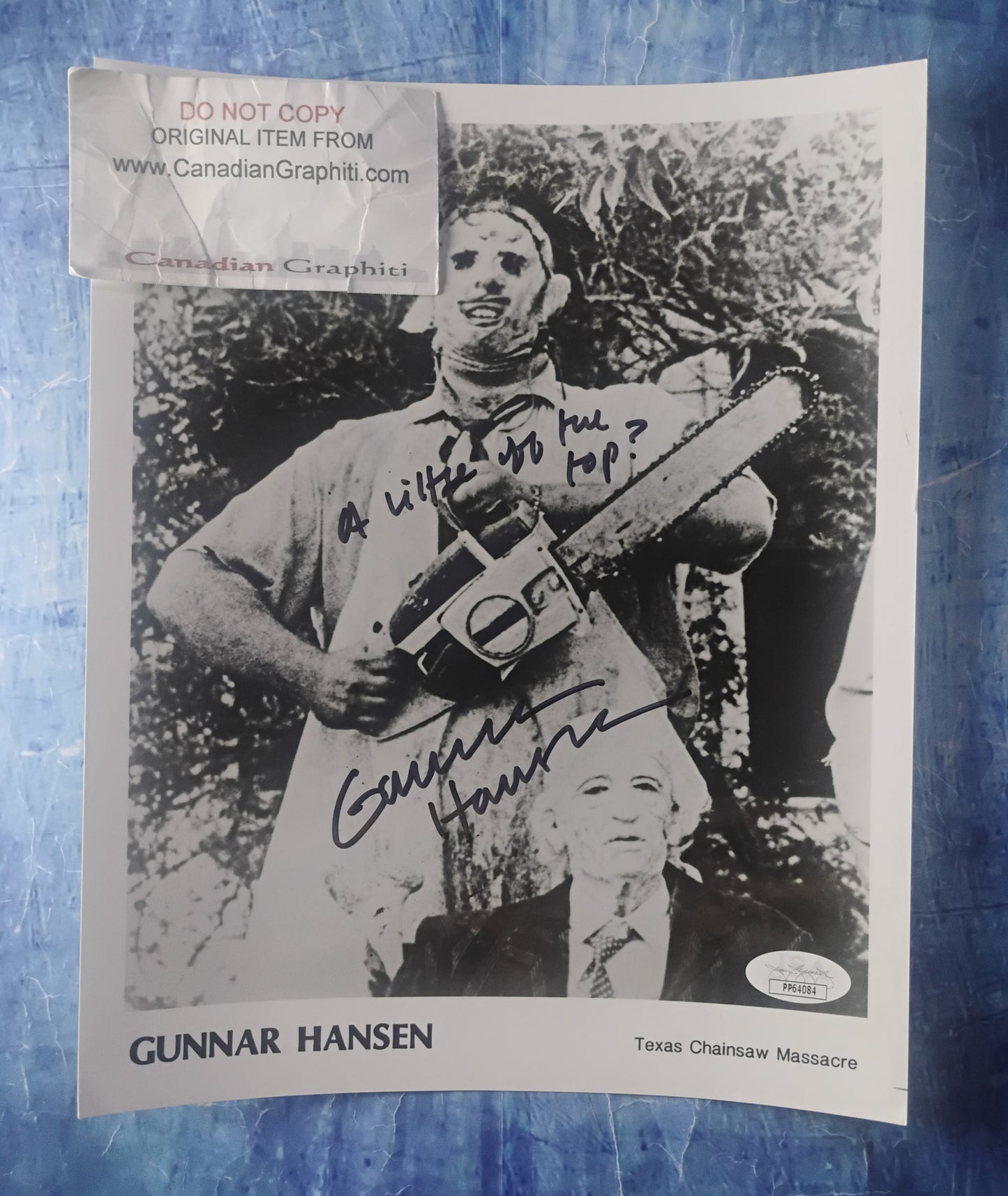Gunnar Hansen Hand Signed Autograph 8x10 Photo JSA COA Texas Chainsaw Massacre