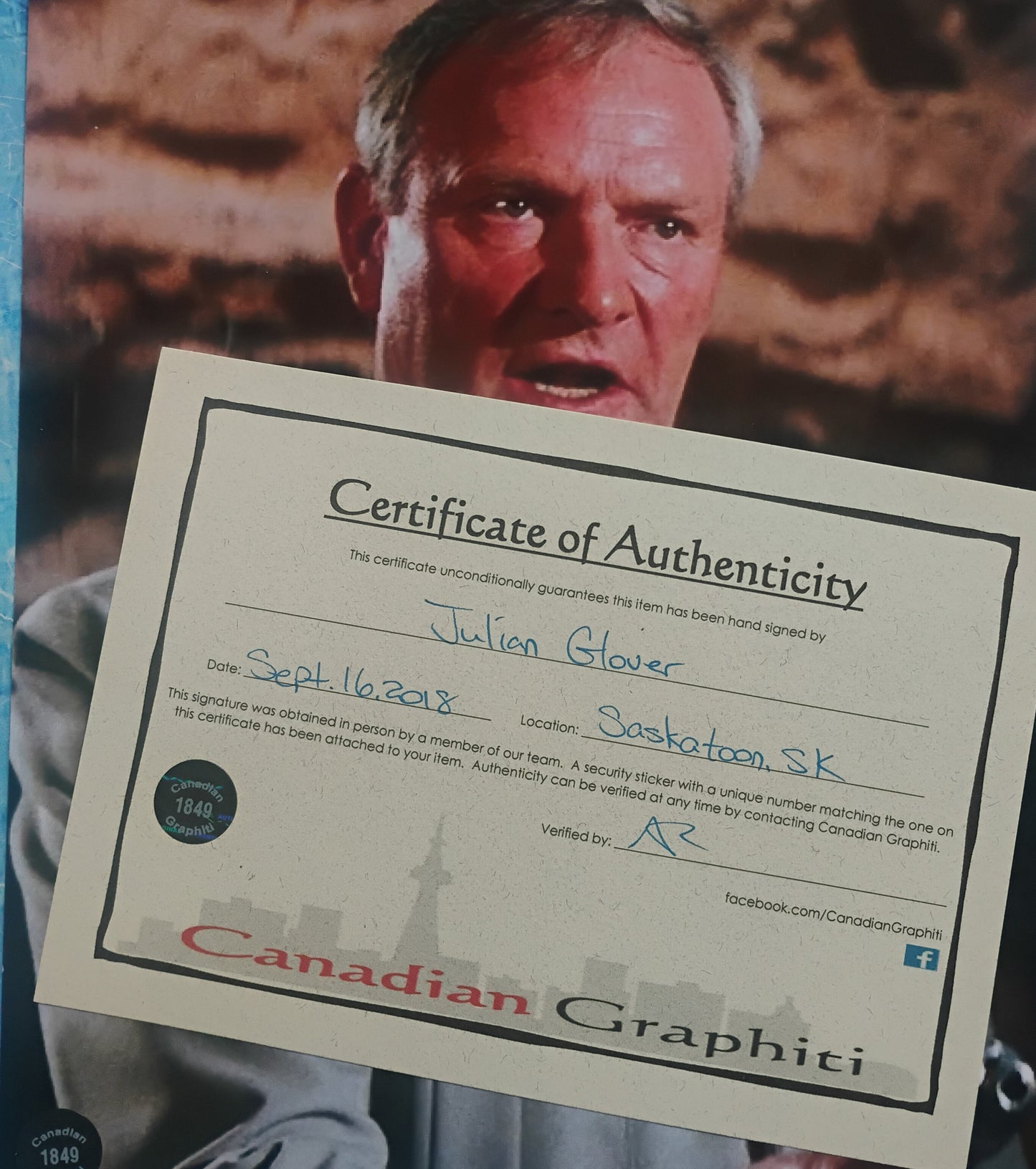 Julian Glover Hand Signed Autograph 8x10 Photo COA Indiana Jones