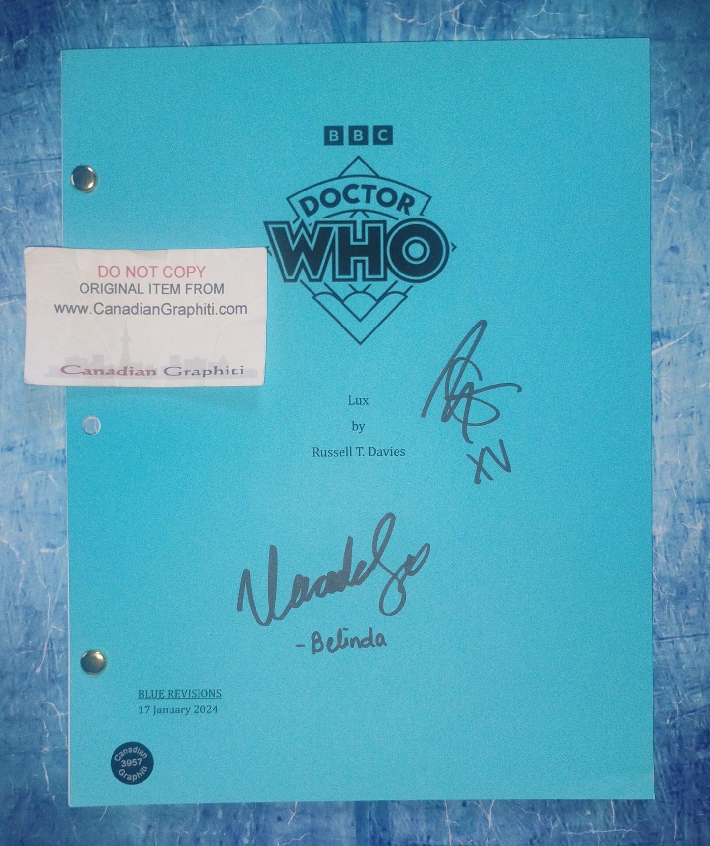 Varada Sethu & Ncuti Gatwa Hand Signed Autograph Doctor Who Script COA