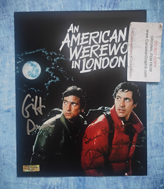 Griffin Dunne & David Naughton Hand Signed Autograph 8x10 Photo COA American Werewolf In London