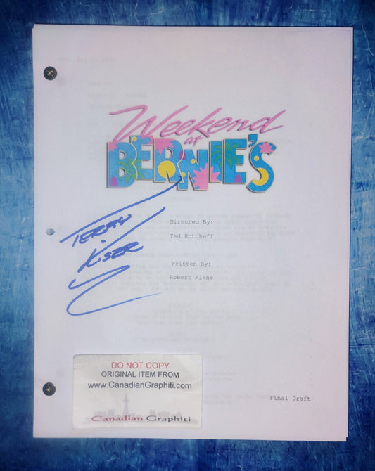 Terry Kiser Hand Signed Autograph Weekend At Bernie's Script COA,