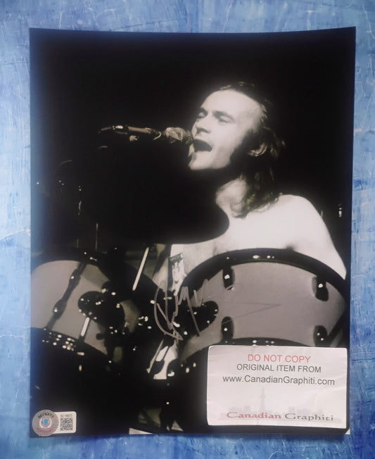 Phil Collins Hand Signed Autograph 8x10 Photo BAS COA
