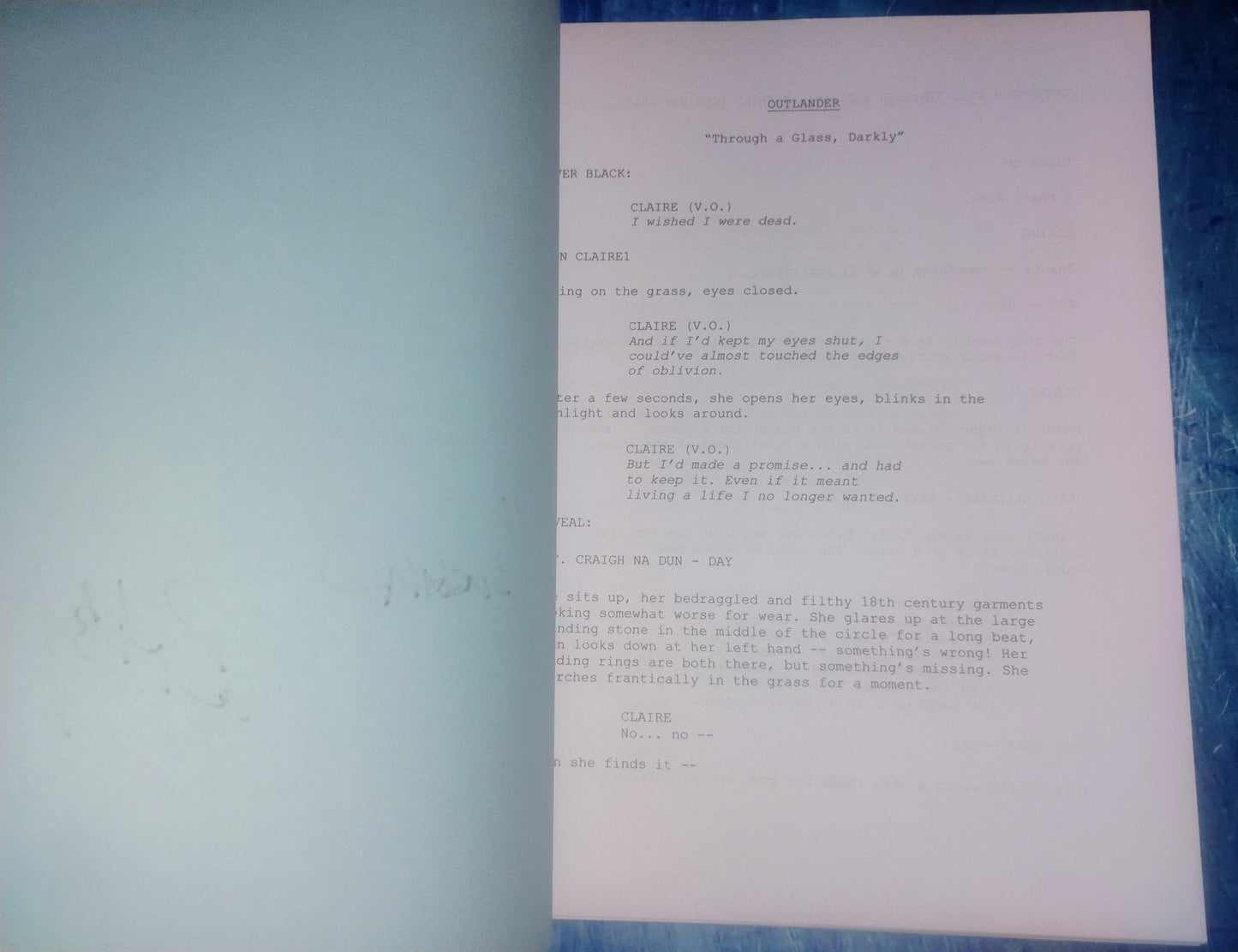 Caitriona Balfe & Sam Heughan Hand Signed Autograph Outlander Script COA