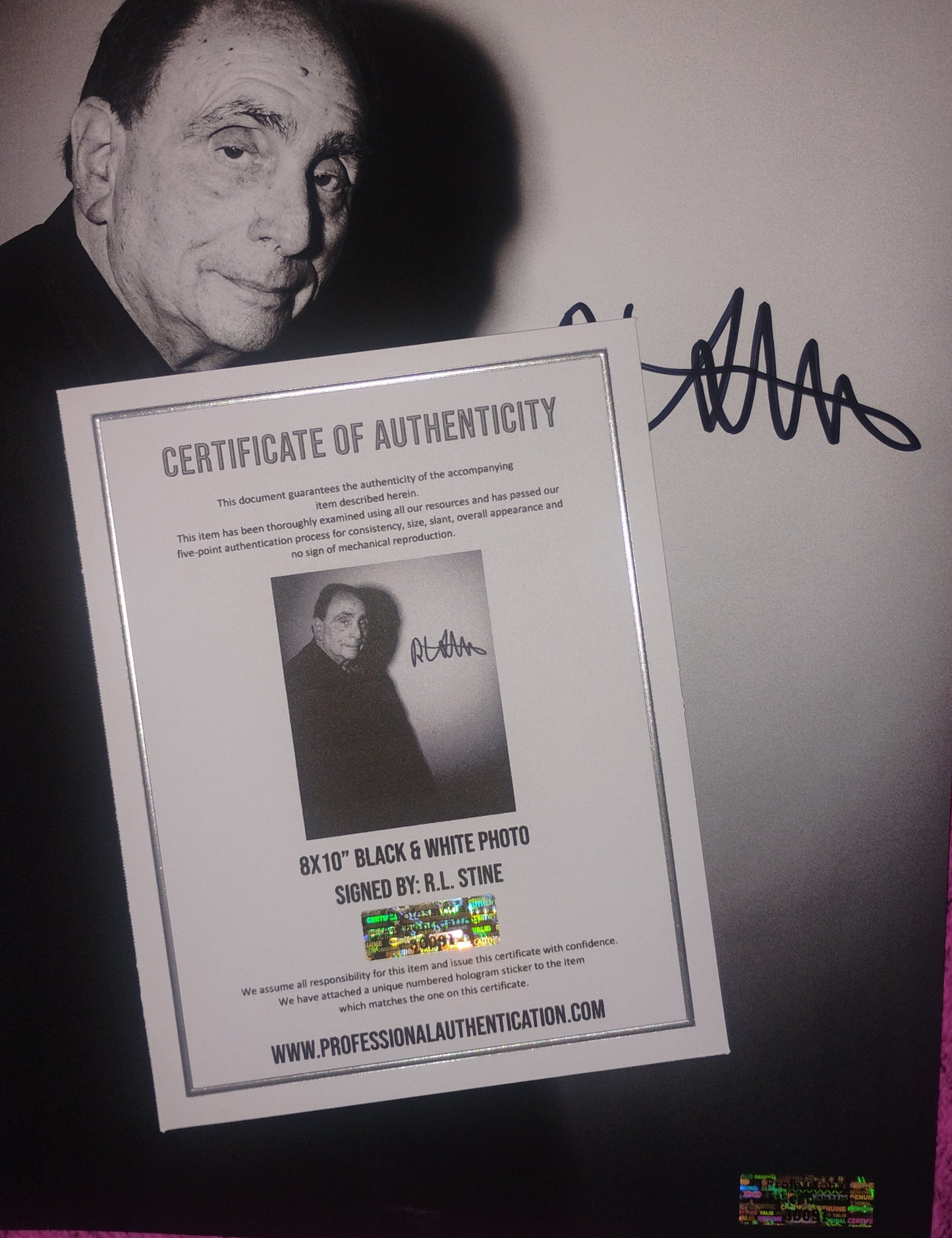 R.L. Stine Hand Signed Autograph 8x10 Photo COA