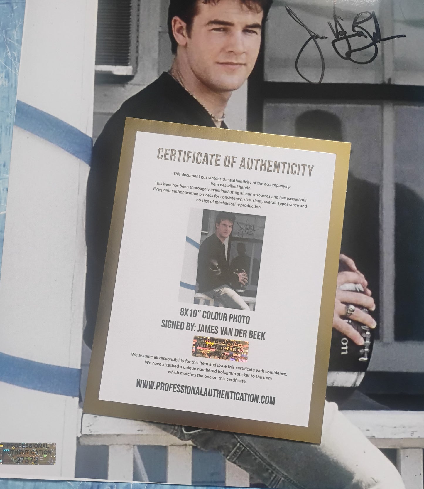 James Van Der Beek Hand Signed Autograph 8x10 Photo COA Varsity Blues