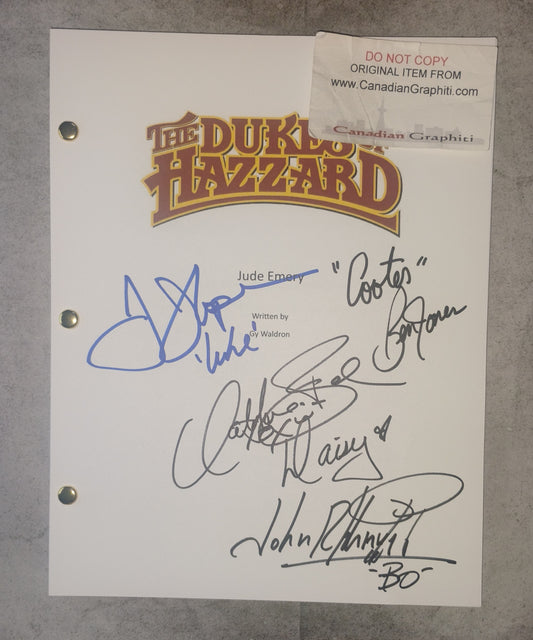 Dukes Of Hazzard 4x Hand Signed Script COA Catherine Bach, Tom Wopat, Ben Jones & John Schneider
