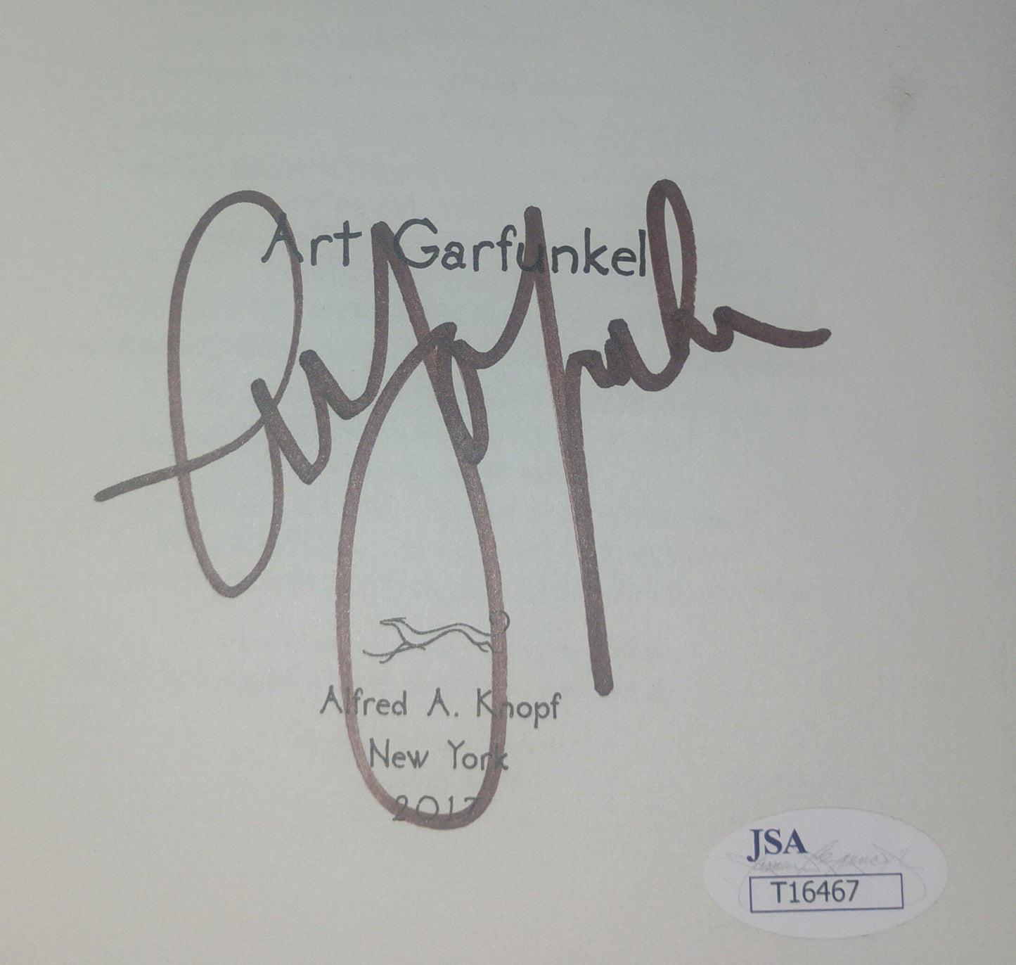 Art Garfunkel Hand Signed Autograph Book JSA COA