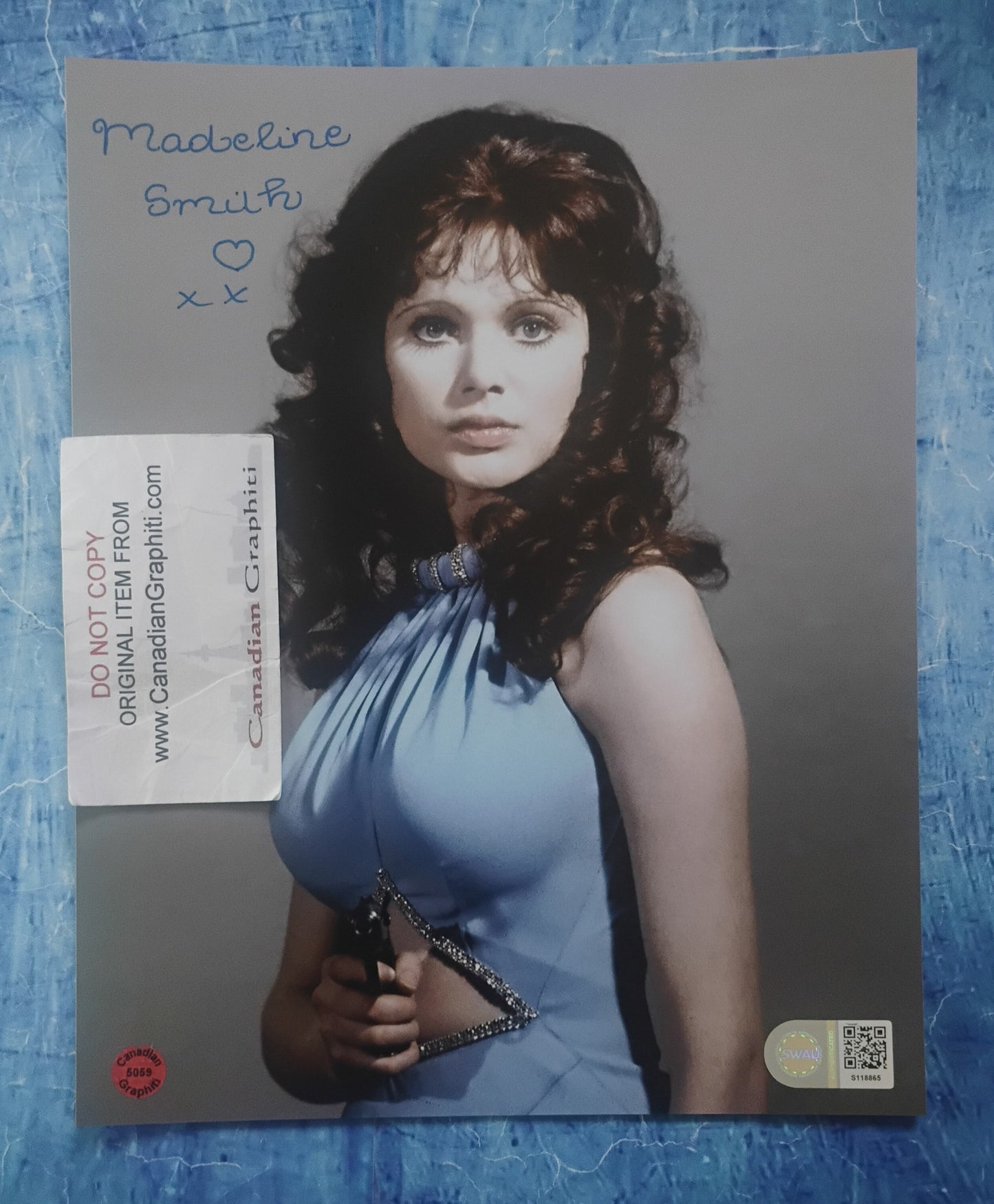Madeline Smith Hand Signed Autograph 8x10 Photo SWAU COA Bond Girl