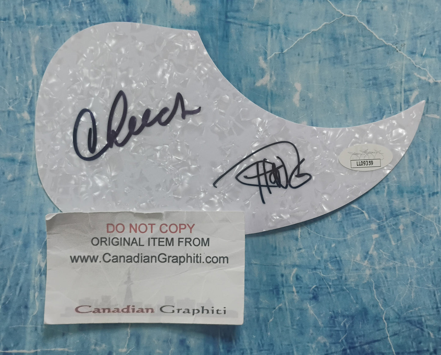 Cheech & Chong Hand Signed Autograph Guitar Pick Guard JSA COA