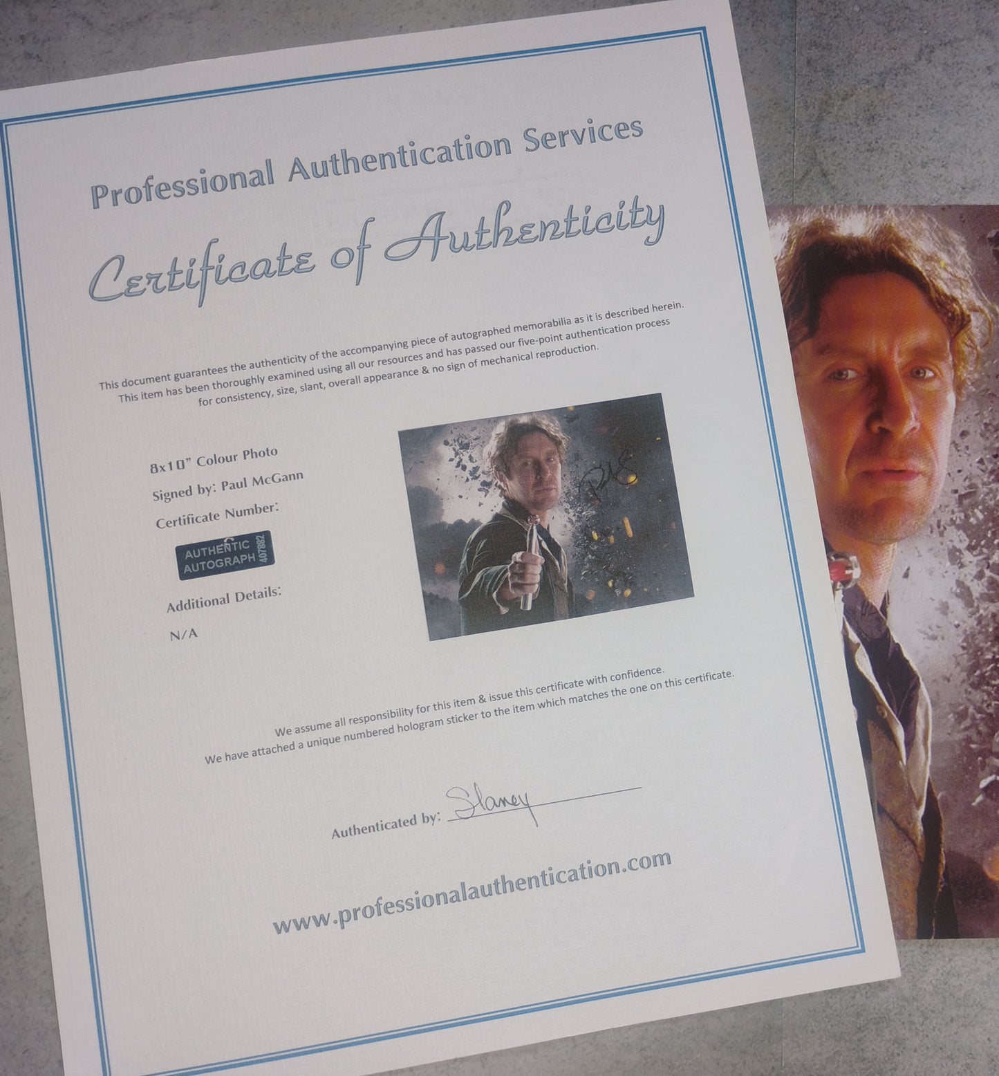 Paul McGann Hand Signed Autograph 8x10 Photo COA Doctor Who