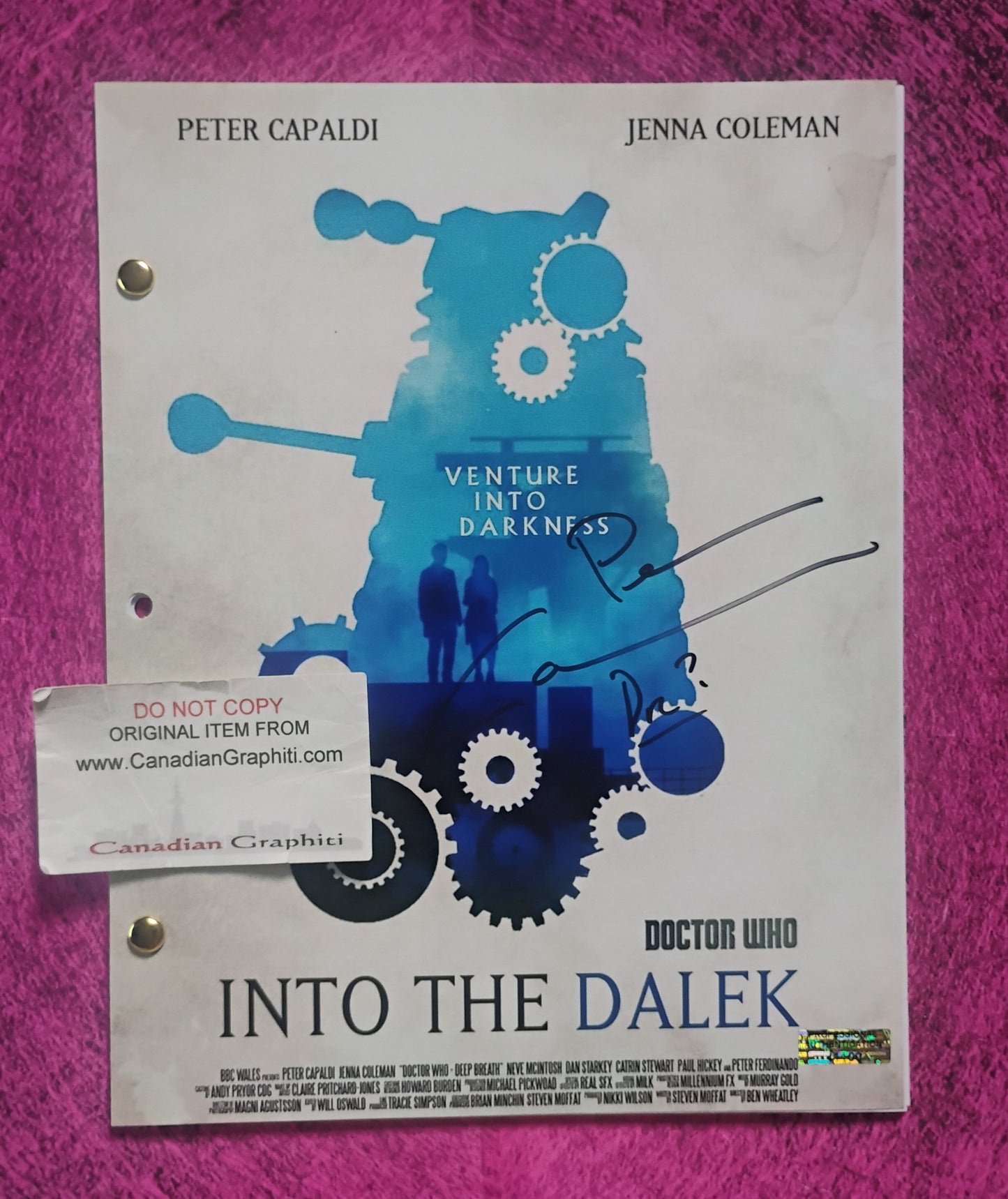 Peter Capaldi Hand Signed Autograph Doctor Who Script COA