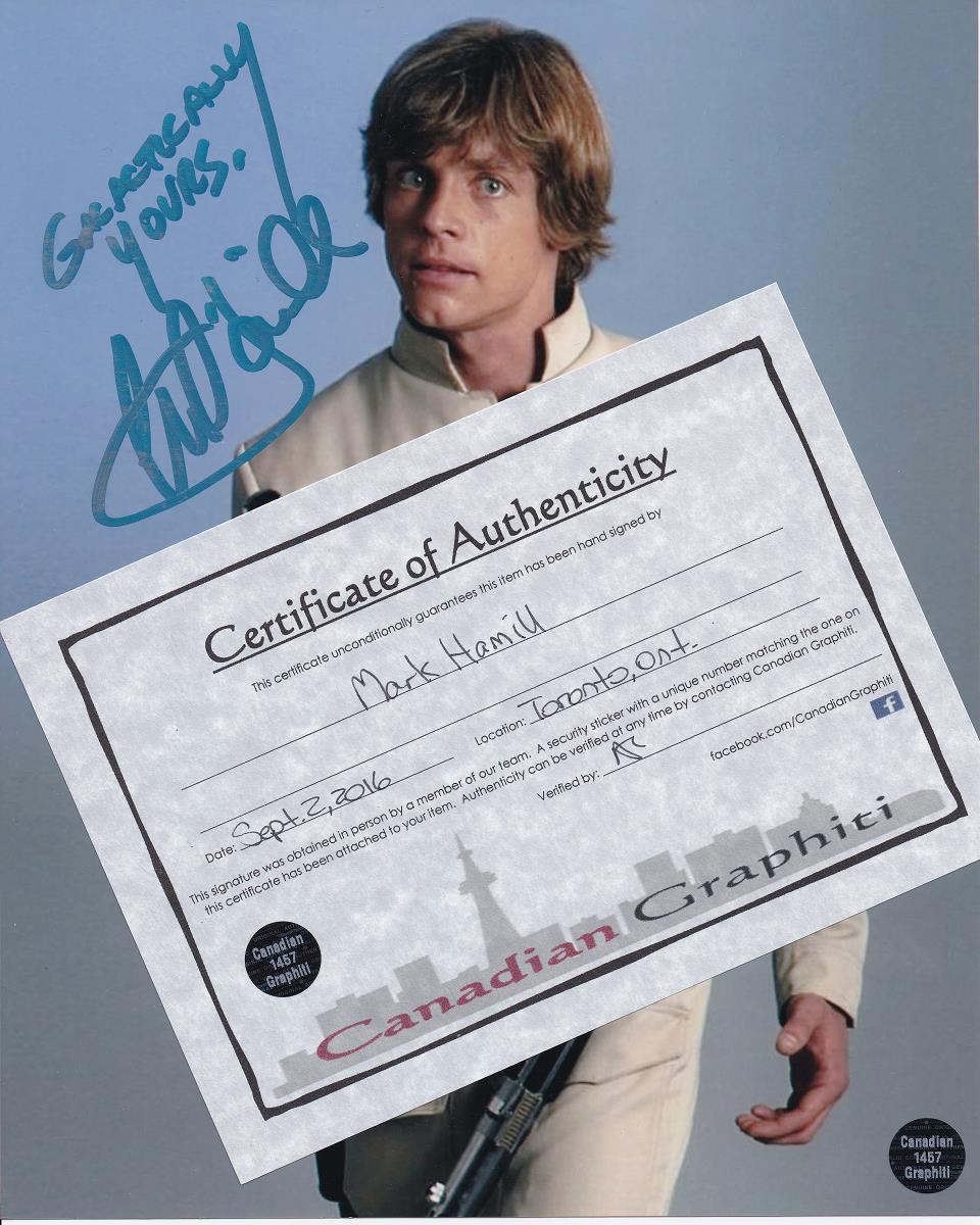 Mark Hamill Hand Signed Autograph 8x10 Photo COA Luke Skywalker Star Wars