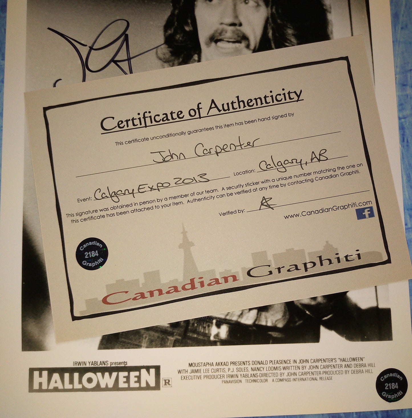 John Carpenter Hand Signed Autograph 8x10 Photo Halloween Director