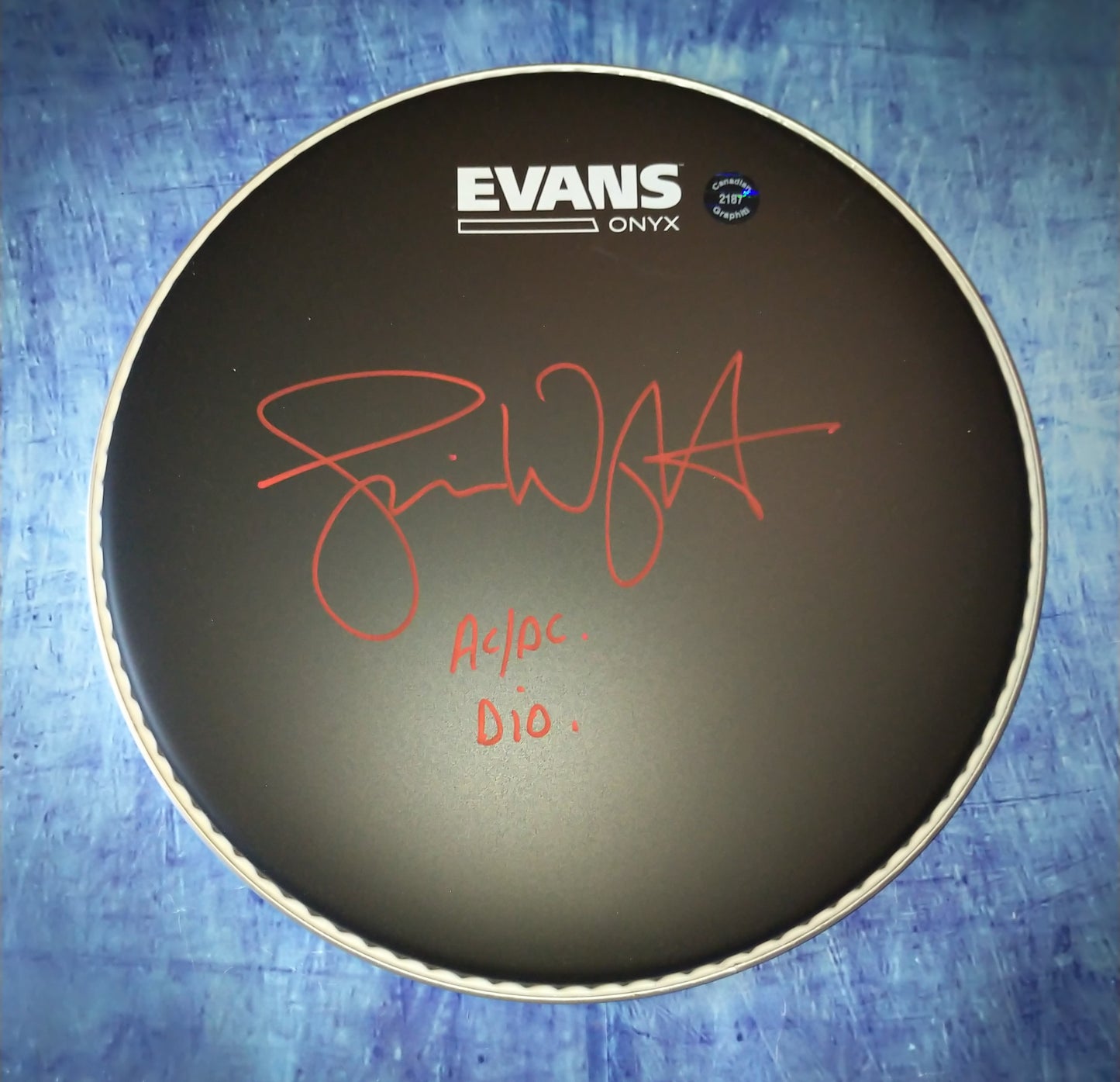 Simon Wright Hand Signed Autograph Drum Head AC/DC Dio